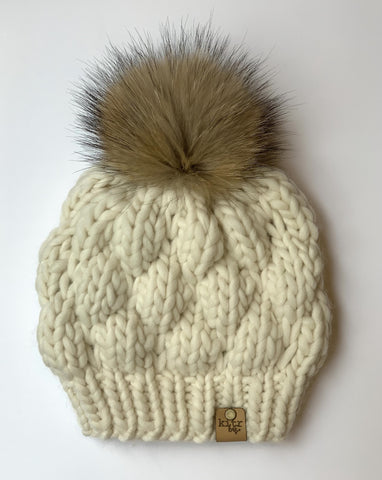 The Bubble Beret Solid: Winter White